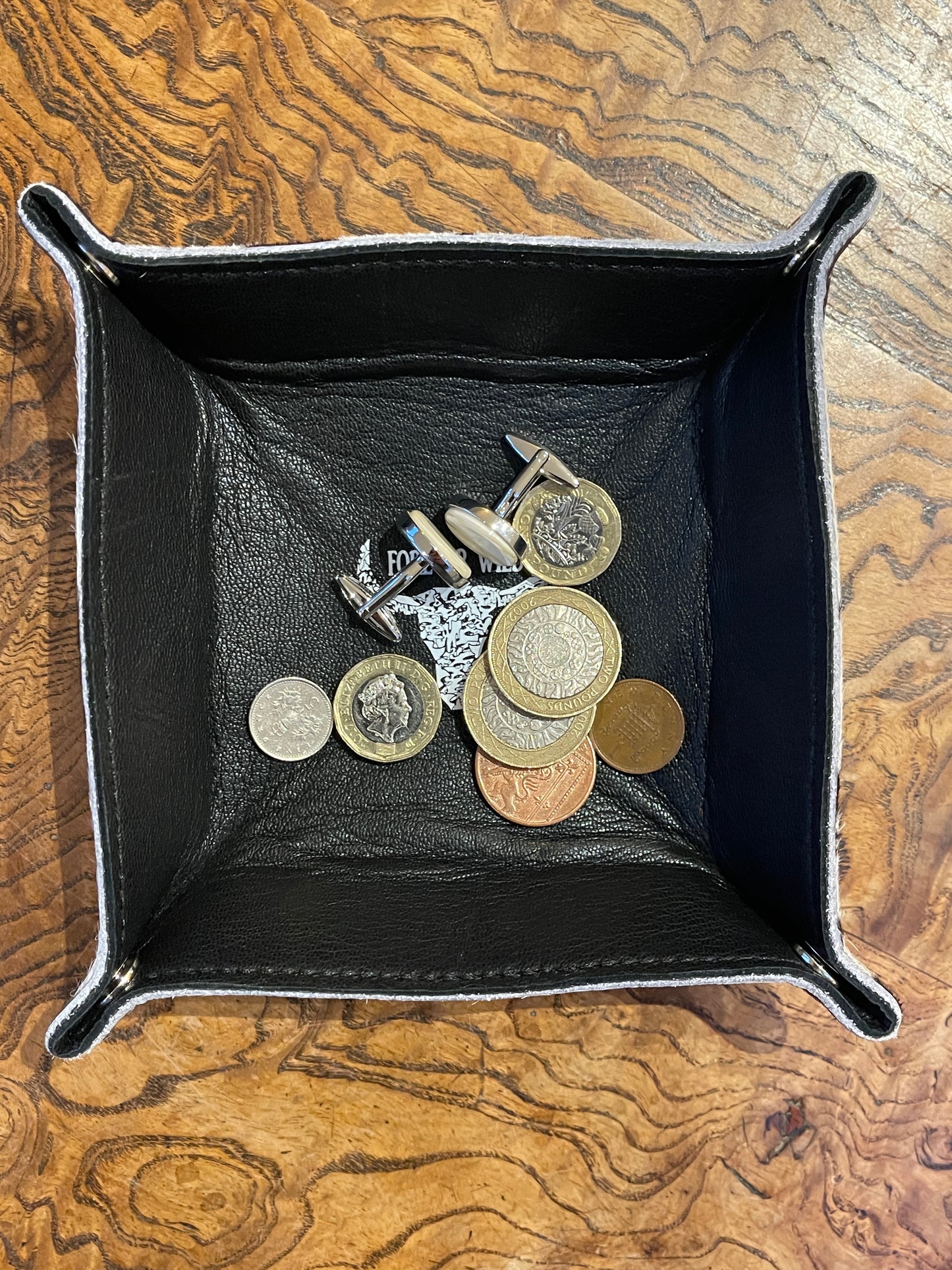 Cowhide Cufflink / Coin Tray