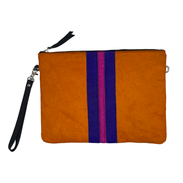 Galloway Striped Orange Clutch / Crossbody - Large – Forever Wild