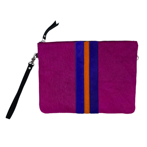 Galloway Striped Pink Clutch / Crossbody - Large – Forever Wild